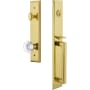 Grandeur Fifth Avenue Solid Brass Rose Keyed Entry Single Cylinder "D" Grip Handleset with Bordeaux Crystal Knob and 2-3/4" Backset Lifetime Brass