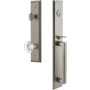 Grandeur Fifth Avenue Solid Brass Rose Keyed Entry Single Cylinder "D" Grip Handleset with Bordeaux Crystal Knob and 2-3/4" Backset Satin Nickel
