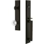 Grandeur Fifth Avenue Solid Brass Rose Keyed Entry Single Cylinder "D" Grip Handleset with Bordeaux Crystal Knob and 2-3/4" Backset Timeless Bronze