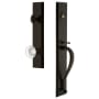 Grandeur Fifth Avenue Solid Brass Rose Keyed Entry Single Cylinder Full Plate "S" Grip Handleset with Bordeaux Crystal Knob and 2-3/8" Backset Timeless Bronze