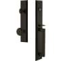Grandeur Fifth Avenue Solid Brass Rose Keyed Entry Single Cylinder "D" Grip Handleset with Bouton Knob and 2-3/8" Backset Timeless Bronze
