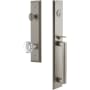 Grandeur Fifth Avenue Solid Brass Rose Keyed Entry Single Cylinder "D" Grip Handleset with Chambord Crystal Knob and 2-3/4" Backset Satin Nickel