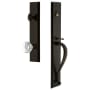 Grandeur Fifth Avenue Solid Brass Rose Keyed Entry Single Cylinder Full Plate "S" Grip Handleset with Chambord Crystal Knob and 2-3/4" Backset Timeless Bronze