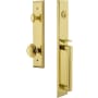 Grandeur Fifth Avenue Solid Brass Rose Keyed Entry Single Cylinder "D" Grip Handleset with Circulaire Knob and 2-3/4" Backset Lifetime Brass