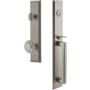 Grandeur Fifth Avenue Solid Brass Rose Keyed Entry Single Cylinder "D" Grip Handleset with Circulaire Knob and 2-3/4" Backset Satin Nickel