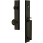 Grandeur Fifth Avenue Solid Brass Rose Keyed Entry Single Cylinder "D" Grip Handleset with Circulaire Knob and 2-3/4" Backset Timeless Bronze