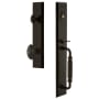 Grandeur Fifth Avenue Solid Brass Rose Keyed Entry Single Cylinder Full Plate "F" Grip Handleset with Grande Victorian Knob and 2-3/4" Backset Timeless Bronze