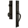 Grandeur Fifth Avenue Solid Brass Rose Keyed Entry Single Cylinder Full Plate "S" Grip Handleset with Grande Victorian Knob and 2-3/8" Backset Timeless Bronze