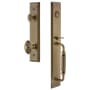 Grandeur Fifth Avenue Solid Brass Rose Keyed Entry Single Cylinder Full Plate "F" Grip Handleset with Grande Victorian Knob and 2-3/4" Backset Vintage Brass