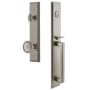 Grandeur Fifth Avenue Solid Brass Rose Keyed Entry Single Cylinder Full Plate "D" Grip Handleset with Soleil Knob and 2-3/8" Backset Satin Nickel