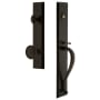 Grandeur Fifth Avenue Solid Brass Rose Keyed Entry Single Cylinder Full Plate "S" Grip Handleset with Soleil Knob and 2-3/8" Backset Timeless Bronze