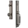 Grandeur Fifth Avenue Solid Brass Rose Keyed Entry Single Cylinder Full Plate "F" Grip Handleset with Windsor Knob and 2-3/4" Backset Antique Pewter