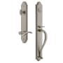 Grandeur Arc Solid Brass Rose Right Handed Keyed Entry Single Cylinder Full Plate "S" Grip Handleset with Bellagio Lever and 2-3/8" Backset Satin Nickel