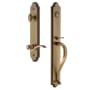 Grandeur Arc Solid Brass Rose Right Handed Keyed Entry Single Cylinder Full Plate "S" Grip Handleset with Bellagio Lever and 2-3/8" Backset Vintage Brass