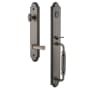 Grandeur Arc Solid Brass Rose Left Handed Keyed Entry Single Cylinder Full Plate "F" Grip Handleset with Georgetown Lever and 2-3/8" Backset Antique Pewter