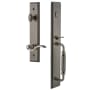 Grandeur Carre Solid Brass Rose Right Handed Keyed Entry Single Cylinder Full Plate "F" Grip Handleset with Bellagio Lever and 2-3/4" Backset Antique Pewter