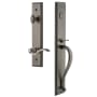 Grandeur Carre Solid Brass Rose Right Handed Keyed Entry Single Cylinder Full Plate "S" Grip Handleset with Bellagio Lever and 2-3/4" Backset Antique Pewter