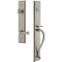Grandeur Carre Solid Brass Rose Left Handed Keyed Entry Single Cylinder "S" Grip Handleset with Georgetown Lever and 2-3/4" Backset Satin Nickel