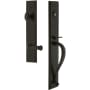 Grandeur Carre Solid Brass Rose Right Handed Keyed Entry Single Cylinder "S" Grip Handleset with Georgetown Lever and 2-3/8" Backset Timeless Bronze