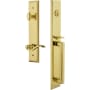 Grandeur Fifth Avenue Solid Brass Rose Left Handed Keyed Entry Single Cylinder "D" Grip Handleset with Bellagio Lever and 2-3/8" Backset Lifetime Brass