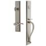 Grandeur Fifth Avenue Solid Brass Rose Right Handed Keyed Entry Single Cylinder Full Plate "S" Grip Handleset with Bellagio Lever and 2-3/8" Backset Satin Nickel