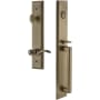 Grandeur Fifth Avenue Solid Brass Rose Right Handed Keyed Entry Single Cylinder "D" Grip Handleset with Bellagio Lever and 2-3/8" Backset Vintage Brass