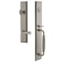 Grandeur Fifth Avenue Solid Brass Rose Right Handed Keyed Entry Single Cylinder Full Plate "F" Grip Handleset with Georgetown Lever and 2-3/4" Backset Satin Nickel