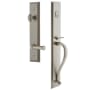 Grandeur Fifth Avenue Solid Brass Rose Left Handed Keyed Entry Single Cylinder Full Plate "S" Grip Handleset with Georgetown Lever and 2-3/8" Backset Satin Nickel