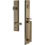 Grandeur Fifth Avenue Solid Brass Rose Right Handed Keyed Entry Single Cylinder "D" Grip Handleset with Georgetown Lever and 2-3/4" Backset Vintage Brass