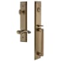 Grandeur Fifth Avenue Solid Brass Rose Right Handed Dummy Full Plate "D" Grip Handleset with Portofino Lever Vintage Brass