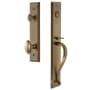Grandeur Fifth Avenue Solid Brass Rose Dummy Full Plate "S" Grip Handleset with Eden Prairie Knob Vintage Brass