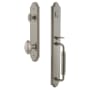 Grandeur Arc Solid Brass Rose Dummy Full Plate "C" Grip Handleset with Eden Prairie Knob Satin Nickel