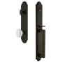 Grandeur Arc Solid Brass Rose Dummy Full Plate "D" Grip Handleset with Hyde Park Knob Timeless Bronze