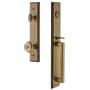 Grandeur Carre Solid Brass Rose Dummy Full Plate "D" Grip Handleset with Bouton Knob Vintage Brass