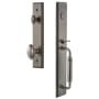 Grandeur Carre Solid Brass Rose Dummy Full Plate 'C' Grip Handleset with Eden Prairie Knob Antique Pewter