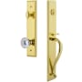 Grandeur Carre Solid Brass Rose Dummy "S" Grip Handleset with Fontainebleau Crystal Knob Lifetime Brass