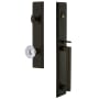 Grandeur Carre Solid Brass Rose Dummy Full Plate "D" Grip Handleset with Fontainebleau Crystal Knob Timeless Bronze
