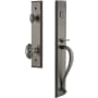 Grandeur Carre Solid Brass Rose Dummy "S" Grip Handleset with Grande Victorian Knob Antique Pewter