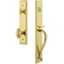 Grandeur Carre Solid Brass Rose Dummy "S" Grip Handleset with Grande Victorian Knob Lifetime Brass