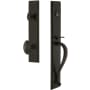 Grandeur Carre Solid Brass Rose Dummy "S" Grip Handleset with Grande Victorian Knob Timeless Bronze