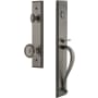 Grandeur Carre Solid Brass Rose Dummy "S" Grip Handleset with Soleil Knob Antique Pewter