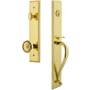 Grandeur Carre Solid Brass Rose Dummy "S" Grip Handleset with Soleil Knob Lifetime Brass