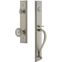 Grandeur Carre Solid Brass Rose Dummy "S" Grip Handleset with Soleil Knob Satin Nickel