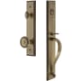 Grandeur Carre Solid Brass Rose Dummy "S" Grip Handleset with Soleil Knob Vintage Brass