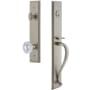 Grandeur Carre Solid Brass Rose Dummy "S" Grip Handleset with Versailles Crystal Knob Satin Nickel