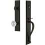 Grandeur Carre Solid Brass Rose Dummy "S" Grip Handleset with Versailles Crystal Knob Timeless Bronze
