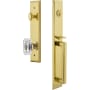 Grandeur Fifth Avenue Solid Brass Rose Dummy "D" Grip Handleset with Baguette Clear Crystal Knob Lifetime Brass