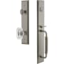 Grandeur Fifth Avenue Solid Brass Rose Dummy "C" Grip Handleset with Baguette Clear Crystal Knob Satin Nickel