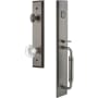 Grandeur Fifth Avenue Solid Brass Rose Dummy "C" Grip Handleset with Bordeaux Crystal Knob Antique Pewter