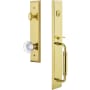 Grandeur Fifth Avenue Solid Brass Rose Dummy "C" Grip Handleset with Bordeaux Crystal Knob Lifetime Brass